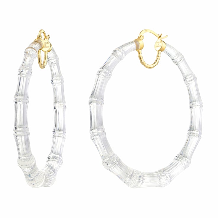 White gold clearance bamboo earrings