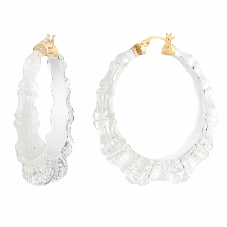Bamboo Illusion Hoops in Dove