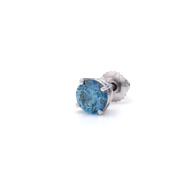 IGI Certified 2.00 Ct. T.W. Blue Lab-Grown Diamond Stud 14K White Gold Earrings