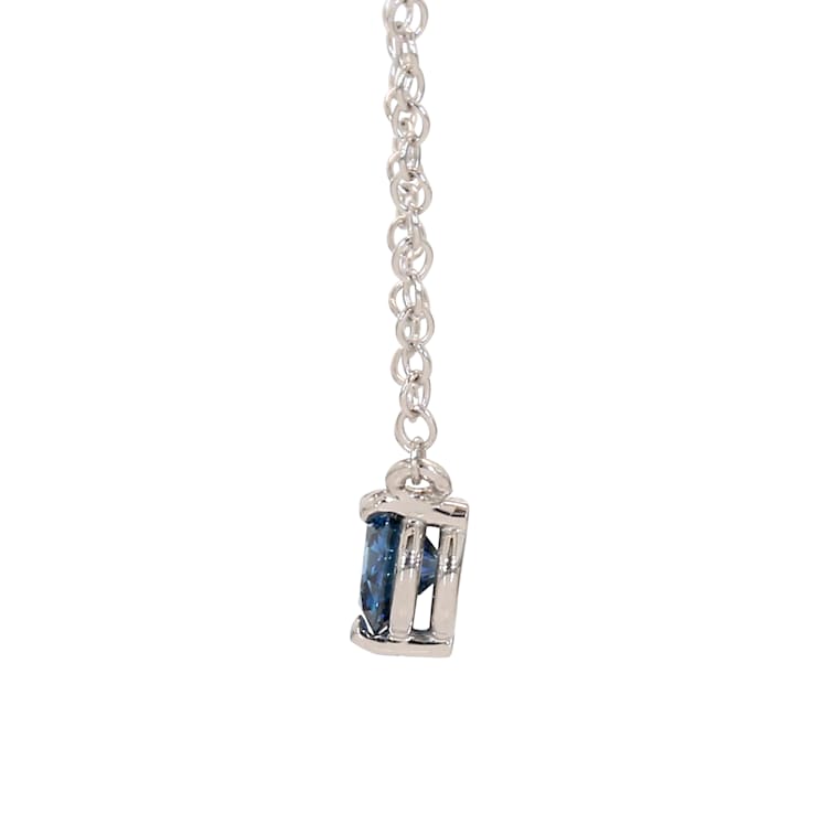 1/3 Ct. Blue Lab Grown Diamond Solitaire 14K White Gold Necklace