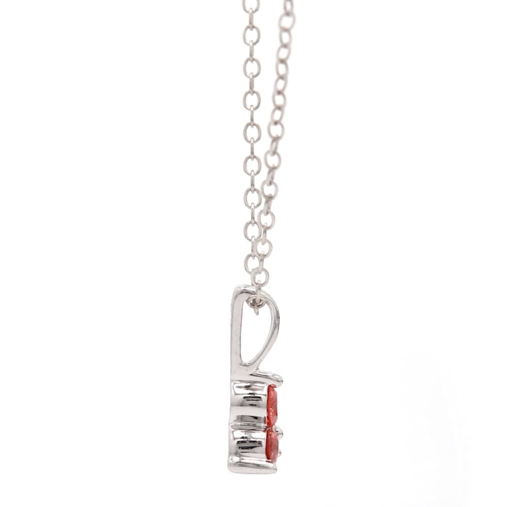 1/4 Ct. T.W. Pink Lab-Grown Diamond 3 Stone 14K White Gold Pendant