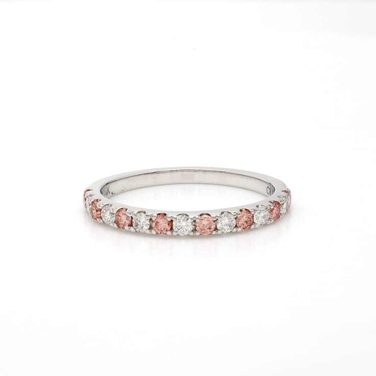 1/2 Ct. T.W. Pink And White Lab-Grown Diamond Ring 14K White Gold