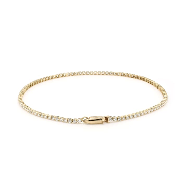 1 1/2 Ct. T.W. White Lab-Grown Diamond 14K Yellow Gold Trendy Tennis Bracelet