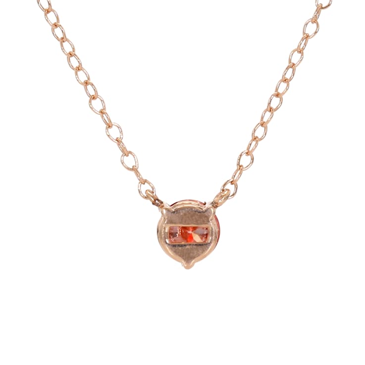 1/3 Ct. Pink Lab Grown Diamond Solitaire 14K Rose Gold Necklace