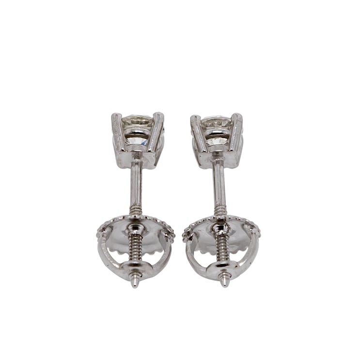 IGI Certified 1/2 Ct. T.W. White Lab-Grown Diamond Stud 14K White Gold Earrings