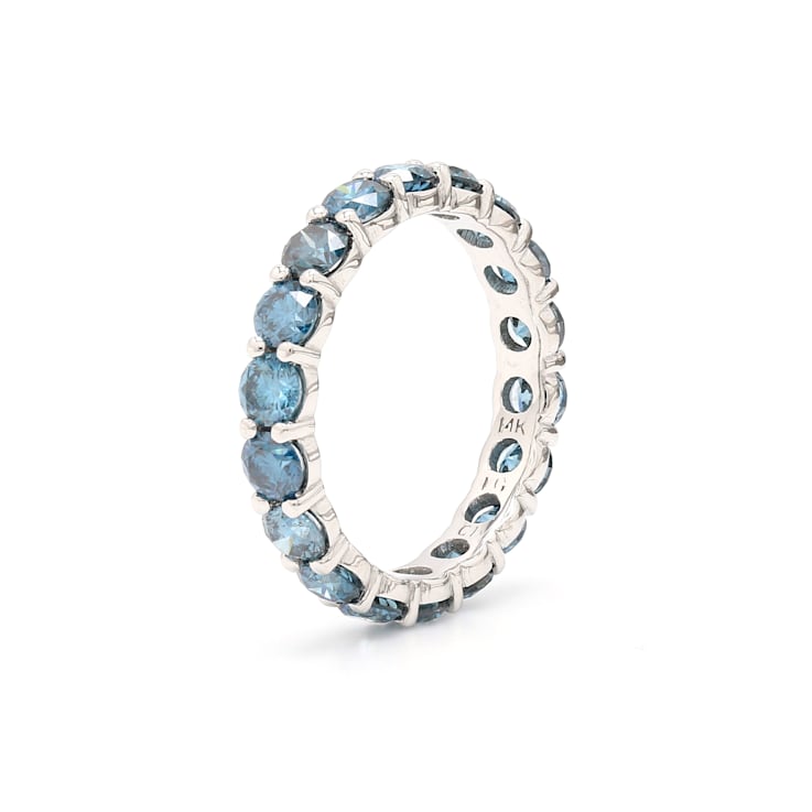 2 1/2 Ct. T.W. Blue Lab-Grown Diamond 14K White Gold Eternity