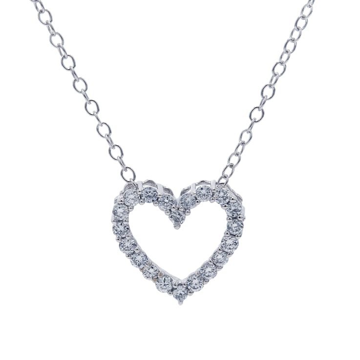 1/4 Ct. T.W. Lab-Grown Diamond 14K White Gold Heart Pendant
