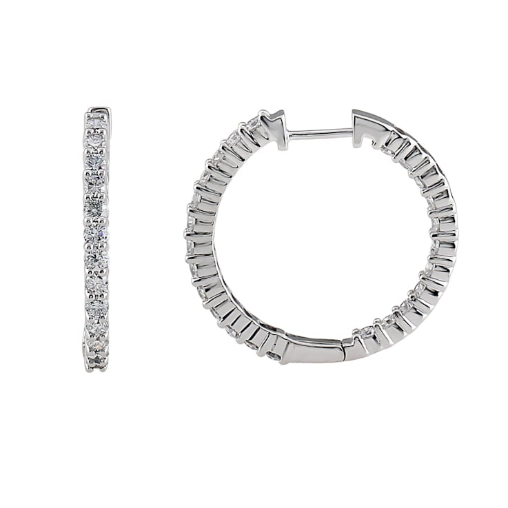 4.00 Ct. T.W. White Lab Grown Diamond Hoops 14k White Gold