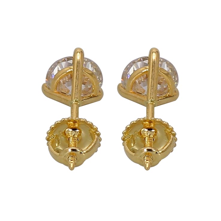 IGI Certified 1 1/2 Ct. T.W. Lab-Grown Diamond Martini Stud 14K Yellow
Gold Earrings