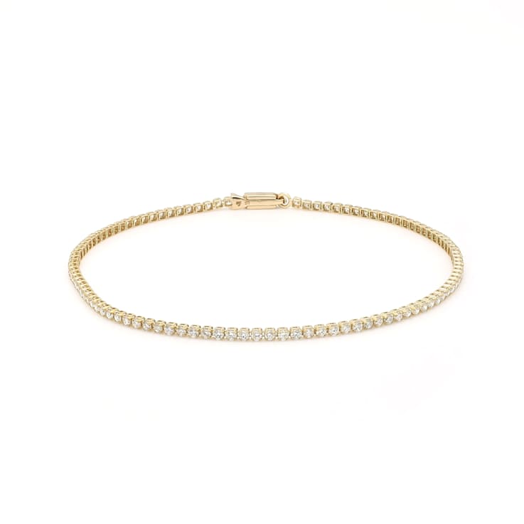 1 1/2 Ct. T.W. White Lab-Grown Diamond 14K Yellow Gold Trendy Tennis Bracelet
