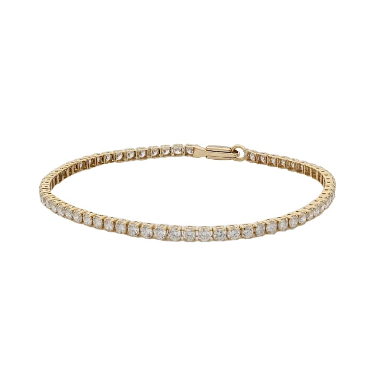 3.00 Ct. T.W. White Lab-Grown Diamond 14K Yellow Gold Trendy Tennis Bracelet