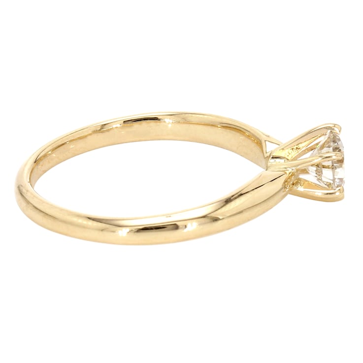 IGI Certified 1.00 Carat Solitaire Lab-Grown Diamond 14K Yellow Gold Ring