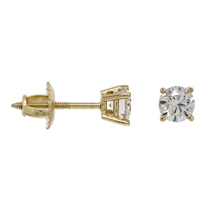 IGI Certified 1.50 Ct. T.W. White Lab-Grown Diamond Stud 14K Yellow Gold Earrings