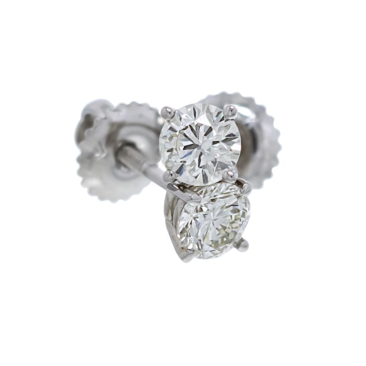 IGI Certified 1.00 Ct. T.W. White Lab-Grown Diamond Stud 14K White Gold Earrings