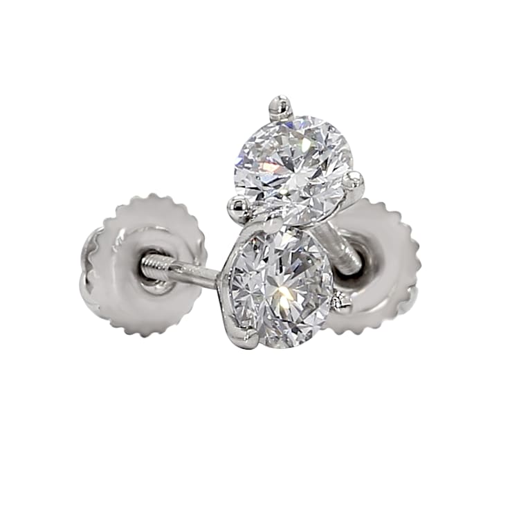 Round Cut Diamond Cluster Jackets for Stud Earrings in 14kt. White Gold  (1.00ct. tw.)