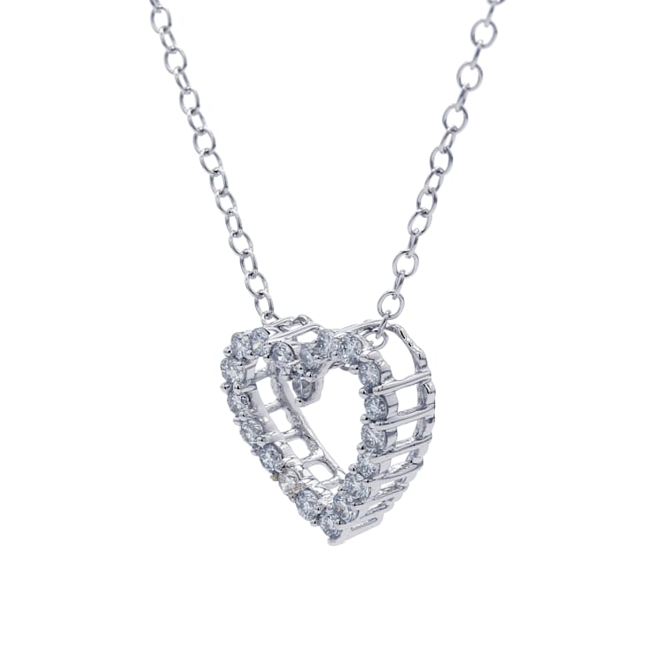 1/4 Ct. T.W. Lab-Grown Diamond 14K White Gold Heart Pendant