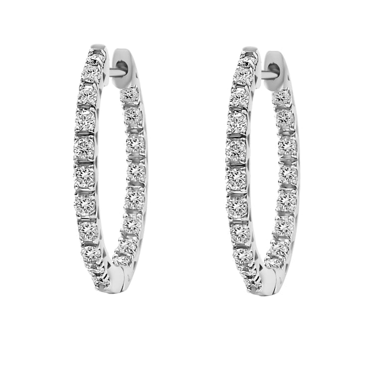 4.00 Ct. T.W. White Lab Grown Diamond Hoops 14k White Gold