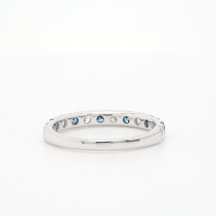 1/2 Ct. T.W. Blue And White Lab-Grown Diamond Ring 14K White Gold