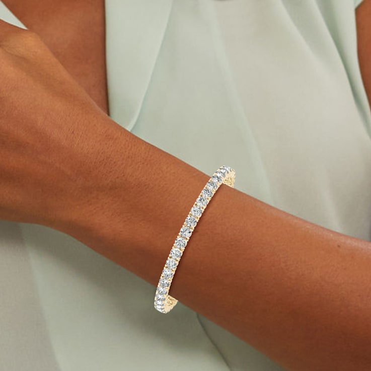 10.00 Ct. T.W. White Lab-Grown Diamond 14K Yellow Gold Classic Tennis Bracelet