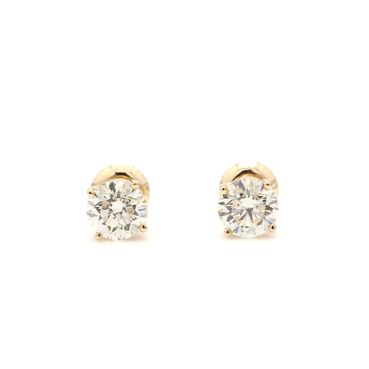 IGI Certified 2.00 Ct. T.W. White Lab-Grown Diamond Stud 14K