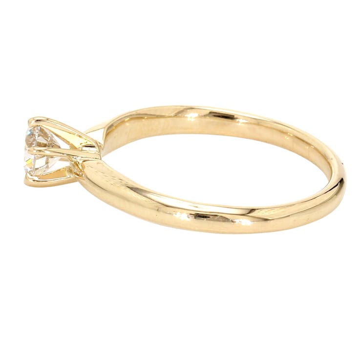 IGI Certified 1.00 Carat Solitaire Lab-Grown Diamond 14K Yellow Gold Ring