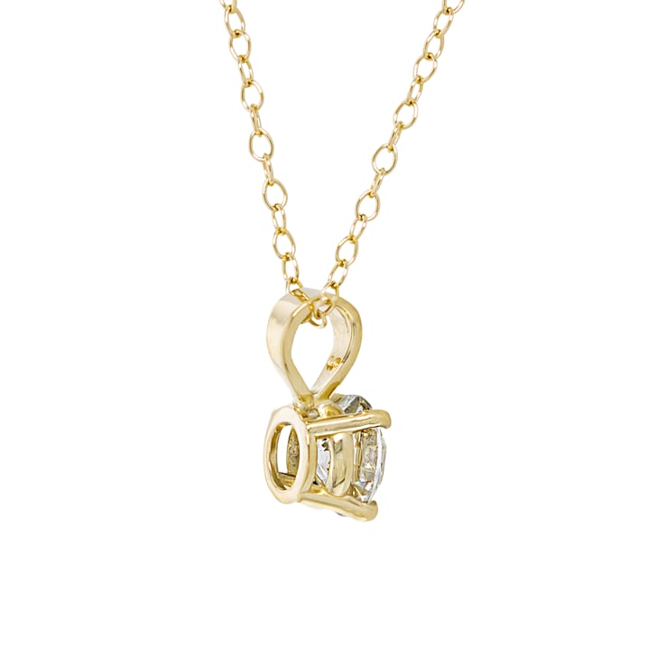 3/4 Carat Lab-Grown Diamond Solitaire 14K Yellow Gold Pendant