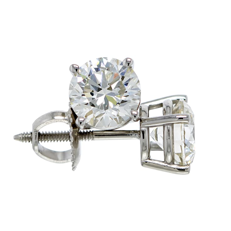 IGI Certified 2.00 Ct. T.W. White Lab Grown Diamond Stud 14K White Gold Earrings