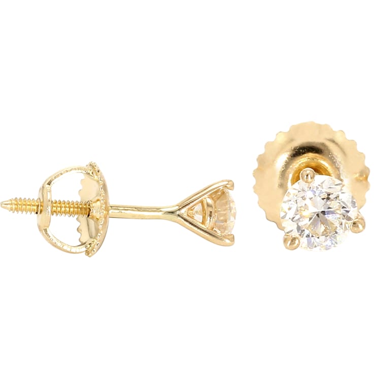 IGI Certified 1/2 Ct. T.W. White Lab Grown Diamond Martini Stud 14K
Yellow Gold Earrings