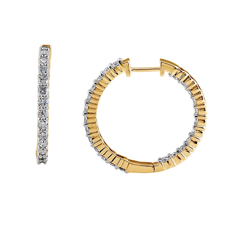 4.00 Ct. T.W. White Lab Grown Diamond Hoops 14k Yellow Gold