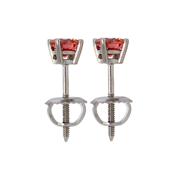 IGI Certified 1/2 Ct. T.W. Pink Lab-Grown Diamond Stud 14K White Gold Earrings