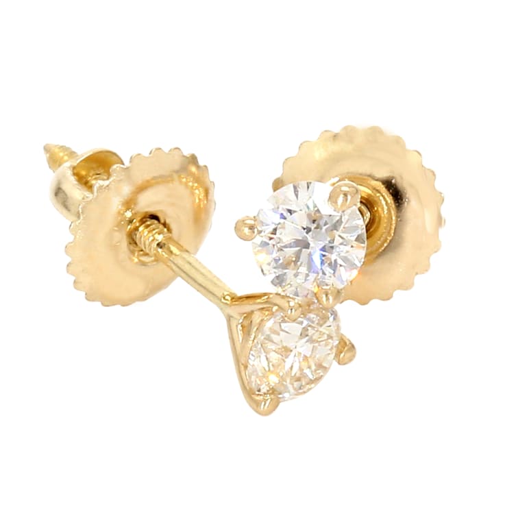 IGI Certified 1/2 Ct. T.W. White Lab Grown Diamond Martini Stud 14K
Yellow Gold Earrings