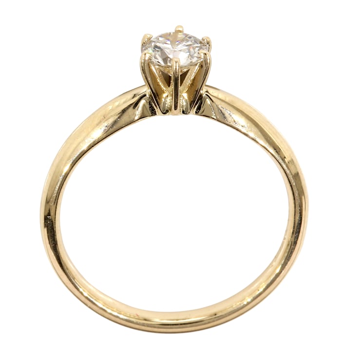 IGI Certified 1/2 Carat Solitaire Lab-Grown Diamond 14K Yellow Gold Ring