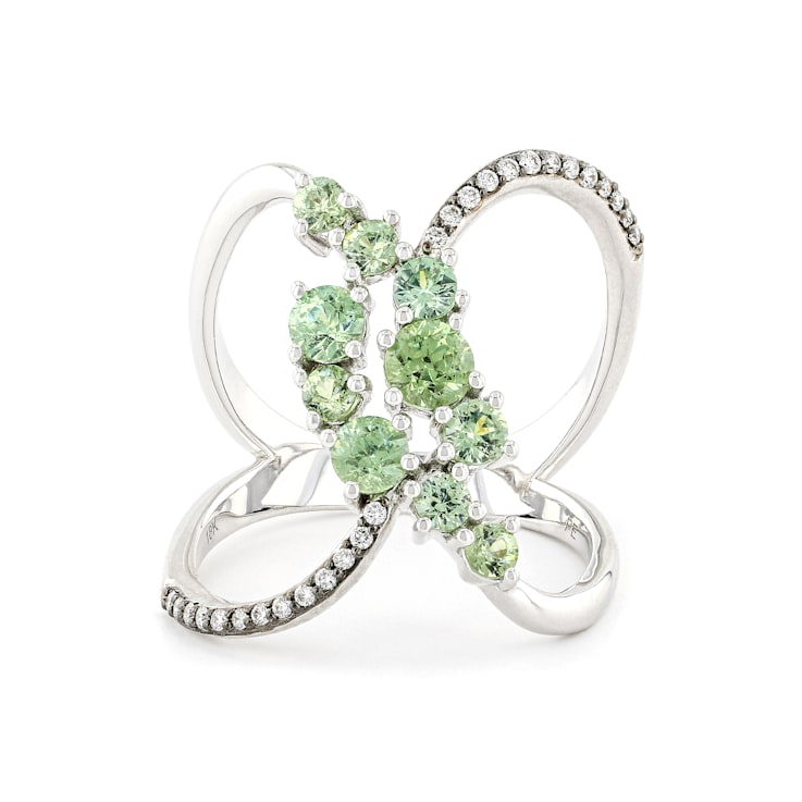 Green Prosperity Madagascar Demantoid 18K White Gold 1.59ctw