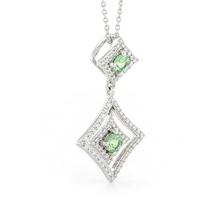Green Prosperity Demantoid 18K White Gold Pendant 0.67ctw