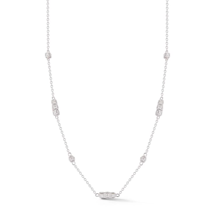 18K White Gold Diamond Rotating Multi-Cube Necklace 2.74ctw