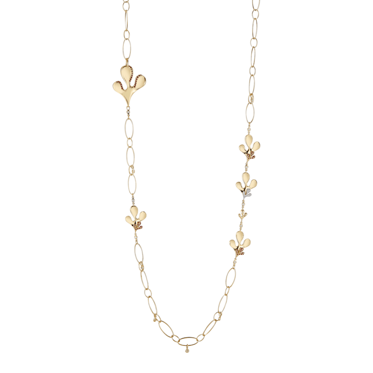 18K Yellow Gold White Diamond And Ruby Accent Necklace 1.87ctw