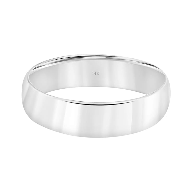Men’s or Women's 14K White  Gold 6MM Comfort Fit Classic Wedding Band by
Brilliant Expressions