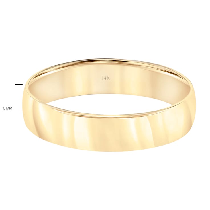 Men’s or Women's 14K Yellow Gold 5MM Comfort Fit Classic Wedding Band by
Brilliant Expressions