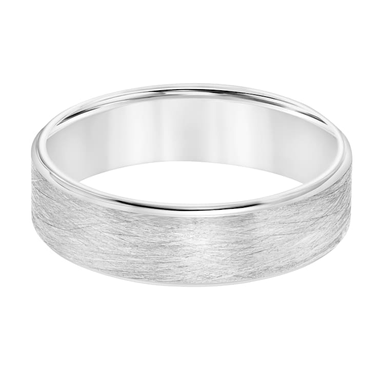 14K White Gold 6MM Polished Round Edge Wire Finish Wedding Band by
Brilliant Expressions
