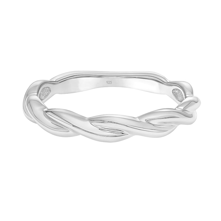 Simple Twist Stackable Ring Band in 925 Sterling Silver