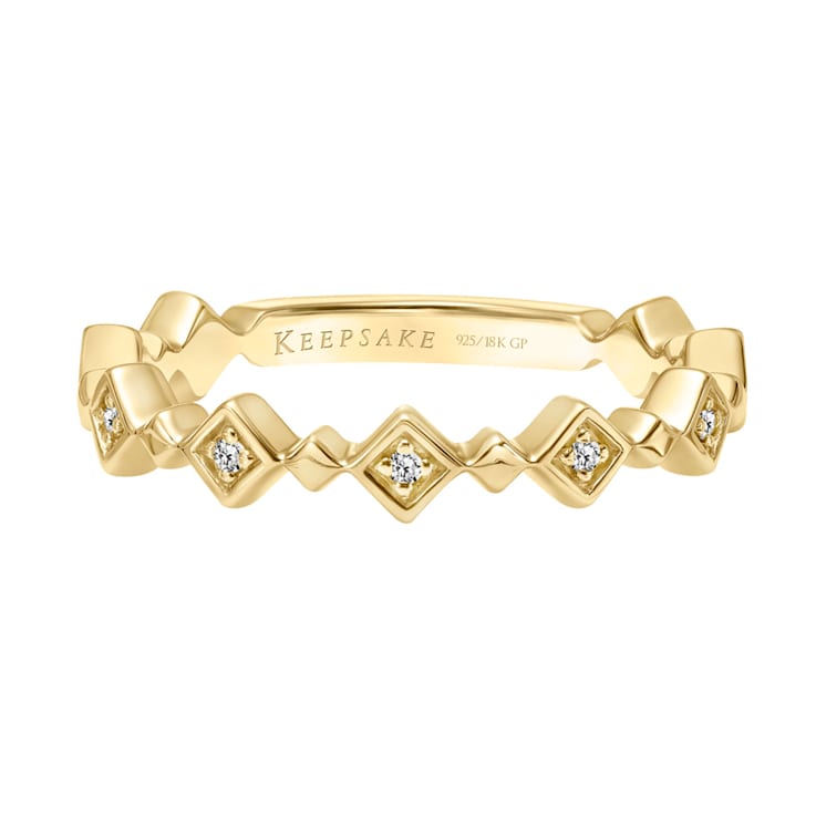 Women's Stackable Ring with Alternating Diamond Accents 18k Yellow Gold
Vermeil 0.05 ct (I-J, I3)