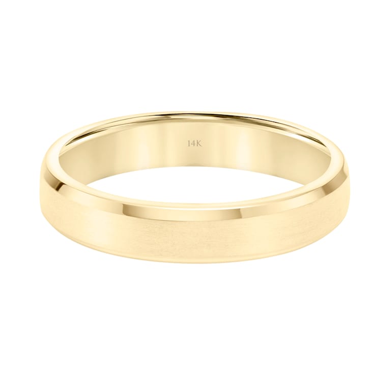 14K Yellow Gold 4.5MM Beveled Edge Brushed Satin Wedding Band by
Brilliant Expressions
