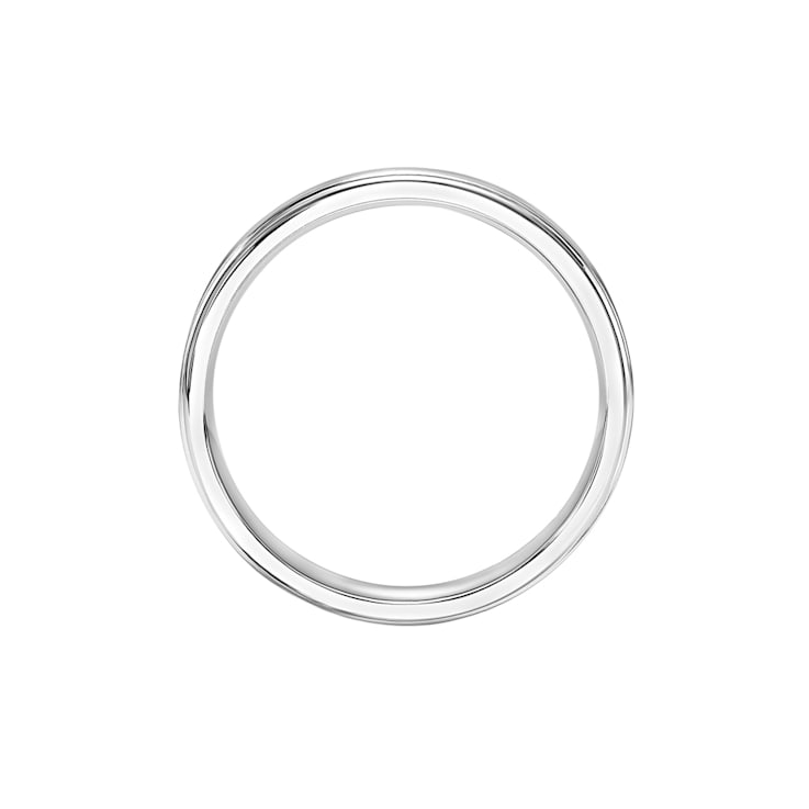 14K White Gold 4.5MM Flat Bevel Edge Brushed Finish Wedding Band by
Brilliant Expressions