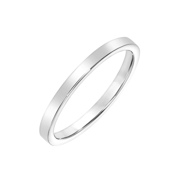 Men’s or Women's 14K White Gold 2MM Classic Flat Plain Wedding Band by
Brilliant Expressions