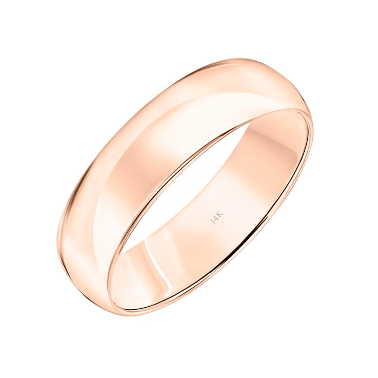 Men’s or Women's 14K  Rose Gold 6MM Comfort Fit Classic Wedding Band by
Brilliant Expressions