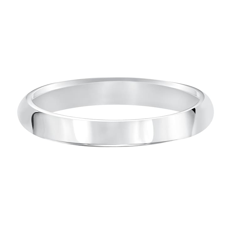 Men’s   or Women's 14K White Gold 3MM Classic Flat Plain Wedding Band by
Brilliant   Expressions