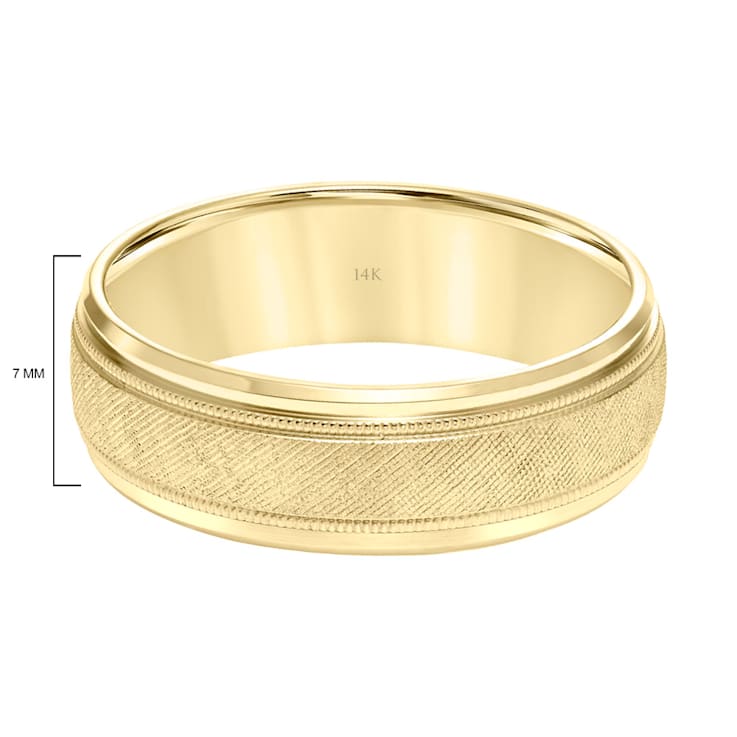 14K Yellow Gold 7MM Florentine Finish with Milgrain Accents Wedding Band
by Brilliant Expressions