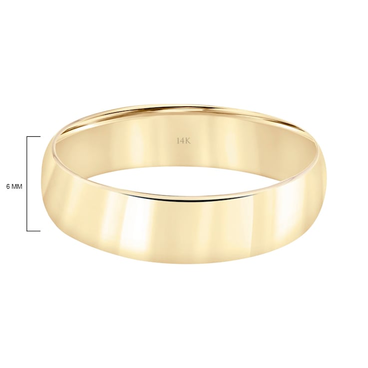Men’s or Women's 14K Yellow Gold 6MM Comfort Fit Classic Wedding Band by
Brilliant Expressions