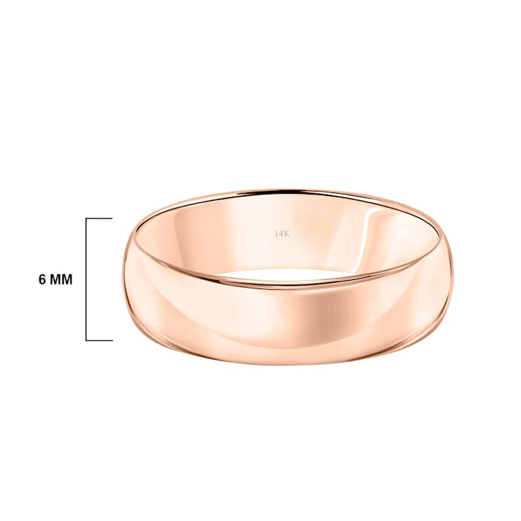 Men’s or Women's 14K  Rose Gold 6MM Comfort Fit Classic Wedding Band by
Brilliant Expressions