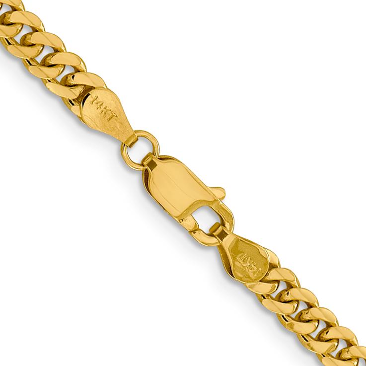 14k Yellow Gold 4.25mm Solid Miami Cuban 26 Inch Chain